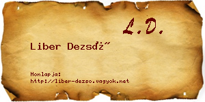 Liber Dezső névjegykártya