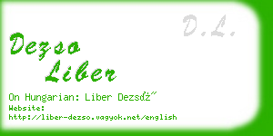 dezso liber business card